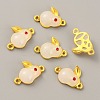 Glass Alloy Connector Charms ENAM-WH0001-12KCG-B-2