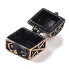 Carved Cuboid Rack Plating Brass Prayer Box Pendants LS-KK-L101-16R-NF-5