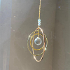 Glass Teardrop & Iron Ring Pendant Decorations PW-WG25982-02-1