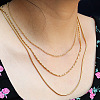 304 Stainless Steel Snake Chain 3 Layer Necklaces for Women NJEW-A057-02D-G-1
