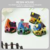 8Pcs 4 Styles Resin Villa House Figurines Display Decorations DJEW-SP0001-18-6