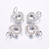 Long-Lasting Plated Brass Micro Pave Cubic Zirconia Charms X-ZIRC-F069-50P-1