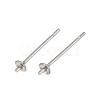 Tarnish Resistant Original Color Stainless Steel Stud Earring Findings X-STAS-Q036-1-1