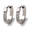 304 Stainless Steel Clear Cubic Zirconia Hoop Earrings EJEW-D331-18B-P-2