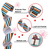 2 Rolls 2 Styles Stripe Pattern Printed Polyester Grosgrain Ribbon OCOR-TA0001-37C-4