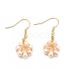 Brass Flower-shaped Dangle Earrings EJEW-D275-01G-2