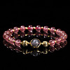 Natural Strawberry Quartz Beads Stretch Bracelets WGCCAF7-03-1