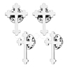 4Pcs Cross Stainless Steel Lapel Pin Back Brooches for Backpack Clothes JEWB-GA0001-53P-1