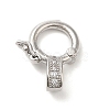 Brass Micro Pave Clear Cubic Zirconia Twister Clasps KK-Q772-14P-1