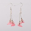 Dangling Transparent Flower Acrylic Pendant Earrings EJEW-JE01335-2