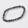 Natural Snowflake Obsidian Beads Strands G-G515-6mm-01-2