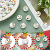 80Pcs 4 Styles Snowman Theme Printed Wood European Beads WOOD-PH0003-04A-4