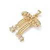 Brass Micro Pave Clear Cubic Zirconia Pendants KK-A299-12G-2