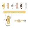 24Pcs 6 Colors Rack Plating Brass Pave Clear Cubic Zirconia Connector Charms KK-FH0005-83-2