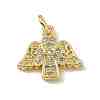 Brass Micro Pave Clear Cubic Zirconia Pendants ZIRC-F132-84G-1