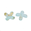 Metal Enlaced Acrylic Bead Caps OACR-G044-01J-2