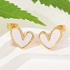 Natural Shell Heart Stud Earrings EJEW-K251-09G-1
