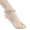 Gemstone Chips Beaded Anklet with 304 Stainless Steel Chains for Women AJEW-AN00497-3