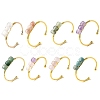 Natural Mixed Stone Beads Cuff Bangles for Women BJEW-Q035-01G-2