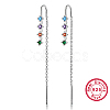 Anti-Tarnish Rhodium Plated 925 Sterling Silver Chains Ear Thread GV6300-1-1