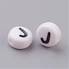 Acrylic Horizontal Hole Letter Beads X-PL37C9070-J-2
