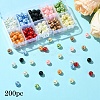200Pcs 10 Colors Baking Paint Pearlized Glass Pearl Round Bead Strands HY-YW0001-09-1
