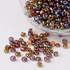 Transparent Rainbow Colours Round Glass Seed Beads X-SEED-A007-4mm-176-1