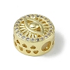 Rack Plating Brass Micro Pave Clear Cubic Zirconia Beads KK-A220-07G-2