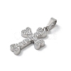 304 Stainless Steel Micro Pave Cubic Zirconia Pendants STAS-Z107-08P-08-2