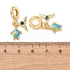 Ocean Brass Pave Cubic Zirconia European Dangle Charms KK-H278-04G-02-3