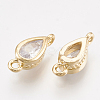 Brass Cubic Zirconia Links KK-T035-32-2