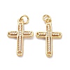 Brass Micro Pave Clear Cubic Zirconia Pendants ZIRC-L100-111G-2