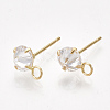 Brass Stud Earring Findings KK-T035-123G-1