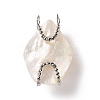 Natural White Shell Pendants SSHEL-C009-02P-2