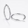 Non-Tarnish 304 Stainless Steel Hoop Earrings X-EJEW-H322-17P-2