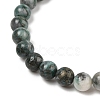 Natural Dioptase Round Beaded Stretch Bracelets BJEW-JB11195-02-3