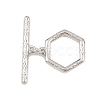Hexagon Brass Toggle Clasps KK-G548-40P-1