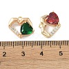 Brass Micro Pave Cubic Zirconia Charms KK-H482-01G-3