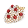 Brass Micro Pave Clear Cubic Zirconia Pendants KK-R224-01A-G-2