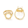 Brass Cubic Zirconia Adjustable Solitaire Ring Components KK-K266-10G-2