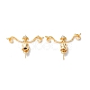 Brass Pave Cubic Zirconia Peg Bails KK-F867-41G-1