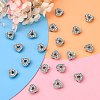 Alloy Heart Slide Charms with Grade A Rhinestones ALRI-R034-06-5