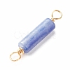 Dyed & Heated Natural Blue Aventurine Connector Charms PALLOY-JF01454-01-4