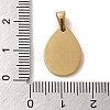 PVD Vacuum Plating 304 Stainless Steel Stamping Blank Tag Pendants STAS-B053-04G-3