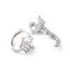 Brass Micro Pave Cubic Zirconia Hoop Earrings EJEW-P259-04P-2