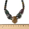 Natural Indian Agate Faceted Bib Graduated Beaded Necklaces for Women NJEW-B128-01E-5