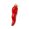 Brass Enamel Pendants KK-P303-07B-G-1