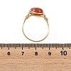 Natural Agate(Dyed & Heated) Copper Wire Finger Rings RJEW-JR01075-6