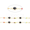 Handmade Brass Glass Flat Round Link Chains CHC-D031-07G-2