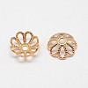 Flower Grade AAA Brass Fancy Bead Caps KK-O093-15-NR-1